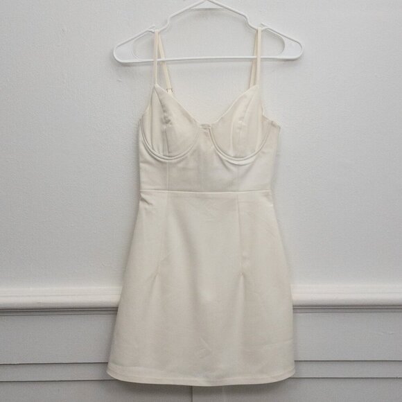 Princess Polly Dresses & Skirts - Polly White Bustier Mini Dress – Size 2 | Fit & Flare | NWT